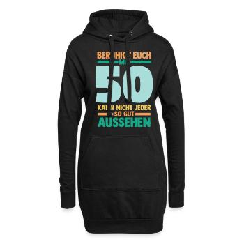 Fünfzig 50 Jahre Fünfzigster Geburtstag - Hoodie-Kleid - Schwarz - Vorne