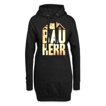 Bauherr - Hoodie-Kleid - Schwarz - Vorne