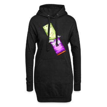 Green Sweets Vegan Bar For Vegetarian And Vegan - Hoodie-Kleid - Schwarz - Vorne