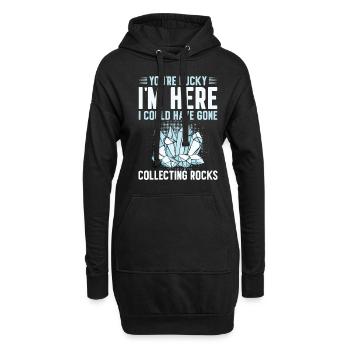 Rockhound Rock Collectors Minéraux Pierres précieuses - Sweat-shirt à capuche long Femme - noir - Devant