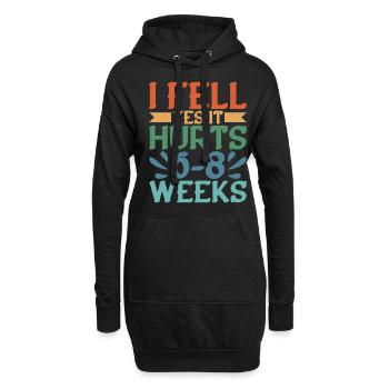 I Fell, Yes It Hurts, 6-8 Weeks 4 - Sweat-shirt à capuche long Femme - noir - Devant
