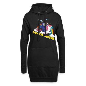 Skeleton Unicorn Rainbow Metal Music Lover - Sweat-shirt à capuche long Femme - noir - Devant