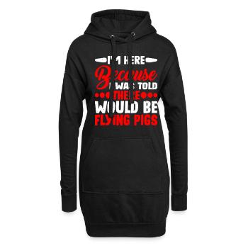 On m’a dit qu’il y aurait des cochons volants 6 - Sweat-shirt à capuche long Femme - noir - Devant