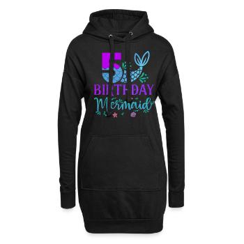 5ème anniversaire Sirène - Sweat-shirt à capuche long Femme - noir - Devant