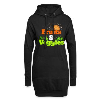 I Love Fruits And Veggies - Vegetarian - Go Vegan - Hoodie-Kleid - Schwarz - Vorne