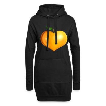 Orange In Heart Shape - Vegetarian - Go Vegan - Hoodie-Kleid - Schwarz - Vorne