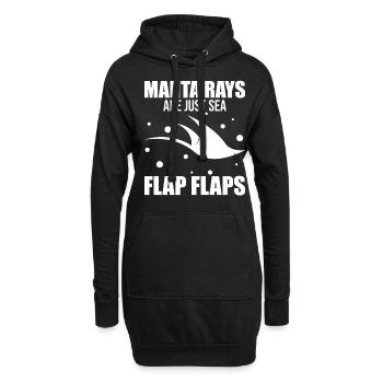 Lustiger Manta-Rochen Stachelrochen - Hoodie-Kleid - Schwarz - Vorne