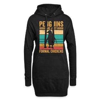 Drôles de pingouins Les pingouins ne sont que des poulets formels - Sweat-shirt à capuche long Femme - noir - Devant