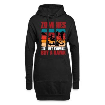 Zombies Can't Swim, Buy A Kayak 6 - Hoodie-Kleid - Schwarz - Vorne