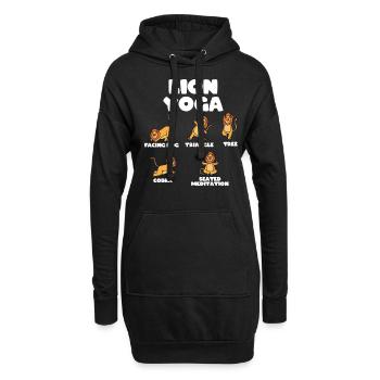 Löwen Yoga - Hoodie-Kleid - Schwarz - Vorne
