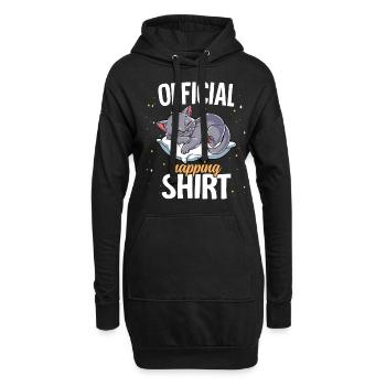 Schlafende Katze Offizielles Nickerchen - Hoodie-Kleid - Schwarz - Vorne