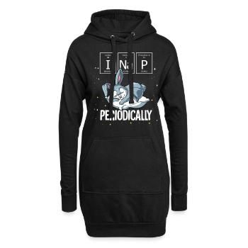 Lapin endormi Je fais une sieste périodique - Sweat-shirt à capuche long Femme - noir - Devant