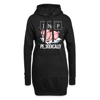 Schlafschwein Ich mache regelmäßig ein Nickerchen - Hoodie-Kleid - Schwarz - Vorne