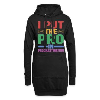 I Put The Pro In Procrastination 12 - Hoodie-Kleid - Schwarz - Vorne