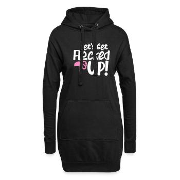 Flamingo Pink Vogel Zoo Sommer Urlaub Geschenk - Hoodie-Kleid - Schwarz - Vorne