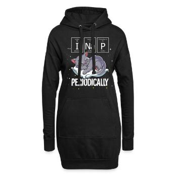 Schlafende Katze Ich mache regelmäßig ein Nickerchen - Hoodie-Kleid - Schwarz - Vorne