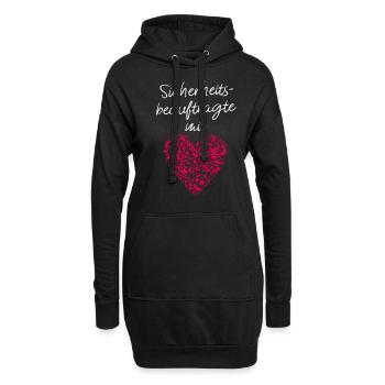 Sicherheitsbeauftragte mit Herz Arbeitskollegin - Hoodie-Kleid - Schwarz - Vorne