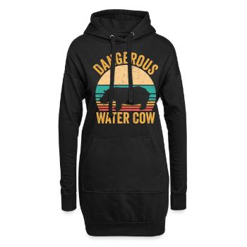 Lustiges Nilpferd Nilpferd Gefährliches Wasser Kuh - Hoodie-Kleid - Schwarz - Vorne