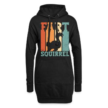 Funny Skunk Fart Squirrel Retro - Hoodie Dress - black - Front