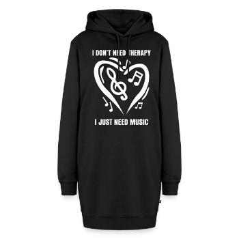 Musicothérapie Musiciens - Sweat-shirt à capuche long Femme - noir - Devant