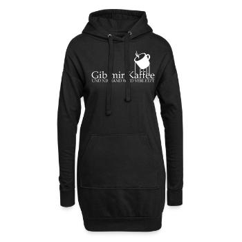 Kaffee Büro Arbeit müde Morgenmuffel - Hoodie-Kleid - Schwarz - Vorne