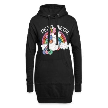 Rainbow Unicorn Satan Love Metal Music Heavy Rock - Sweat-shirt à capuche long Femme - noir - Devant