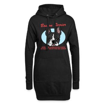 Boston Terrier Hunde Hundebesitzer Geschenk - Hoodie-Kleid - Schwarz - Vorne