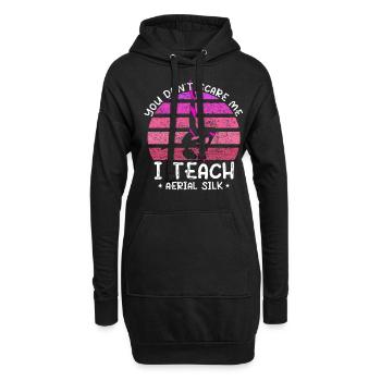 J’enseigne les soies aériennes - Aerial Acrobat - Sweat-shirt à capuche long Femme - noir - Devant