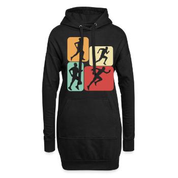 Runner Retro Running Running - Sweat-shirt à capuche long Femme - noir - Devant