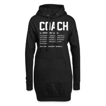 Coach Definition, Trainerteam - Hoodie-Kleid - Schwarz - Vorne