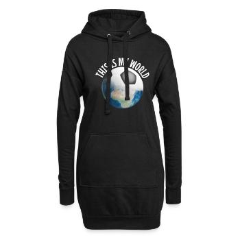 Le football est mon monde - Sweat-shirt à capuche long Femme - noir - Devant