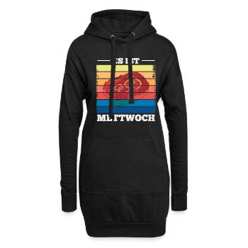 Es ist Mettwoch Mettbrötchen Spruch - Hoodie-Kleid - Schwarz - Vorne
