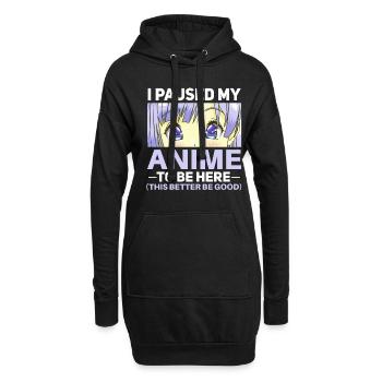 Lustiges Anime Spruch Design - Hoodie-Kleid - Schwarz - Vorne