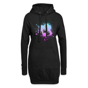 Culturisme - Sweat-shirt à capuche long Femme - noir - Devant