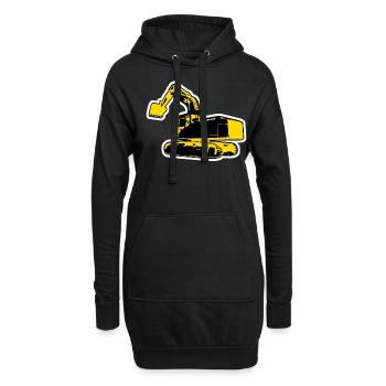 Baggerfahrer Bagger Baustelle - Hoodie-Kleid - Schwarz - Vorne