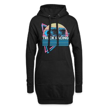 Truck Racing Truck Racer Retro - Sweat-shirt à capuche long Femme - noir - Devant
