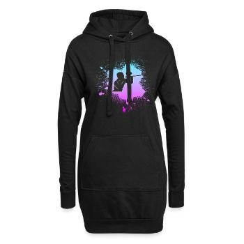 le paintball - Sweat-shirt à capuche long Femme - noir - Devant