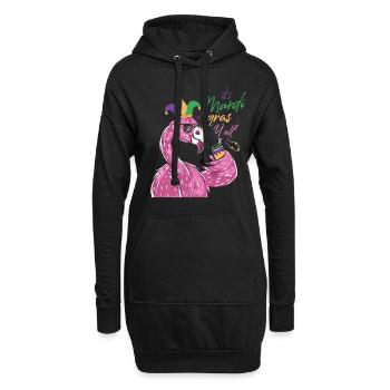 It's Mardi Gras Y'all Shenanigan Beans Flamingo - Hoodie Dress - black - Front