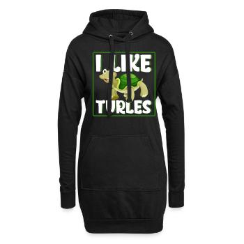 I Like Turles - Hoodie-Kleid - Schwarz - Vorne