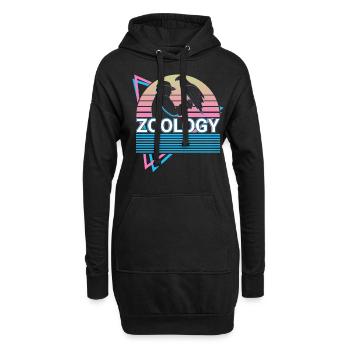Zoologie Zoologiste Rétro - Sweat-shirt à capuche long Femme - noir - Devant