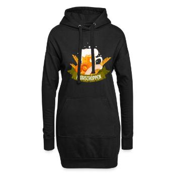 Früschoppen Bier Brezen Weißwurst Design - Hoodie-Kleid - Schwarz - Vorne