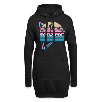 Joueur de basket-ball de plage Rétro - Sweat-shirt à capuche long Femme - noir - Devant