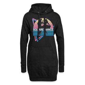 Square Dance Square Dancing Retro - Hoodie-Kleid - Schwarz - Vorne