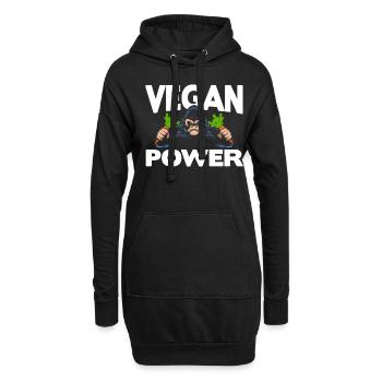 Vegan Power - Hoodie-Kleid - Schwarz - Vorne