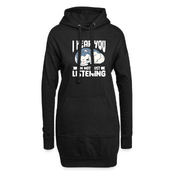 Husky Hund Hunde Siberian Husky Geschenk - Hoodie-Kleid - Schwarz - Vorne