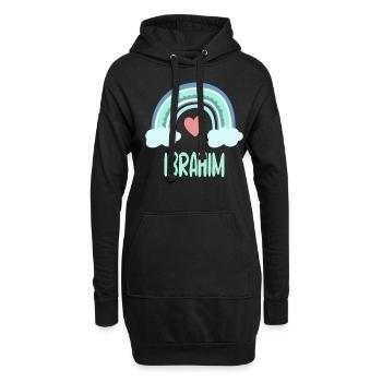 Ibrahim Name Regenbogen Baby - Hoodie-Kleid - Schwarz - Vorne