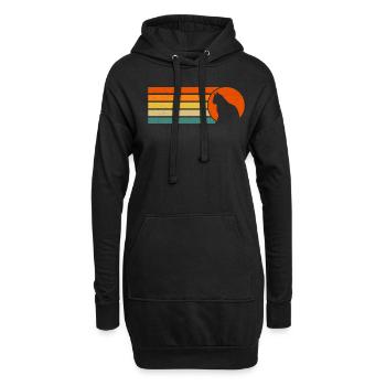 Vintage Schwarze Katze Retro Katze - Hoodie-Kleid - Schwarz - Vorne