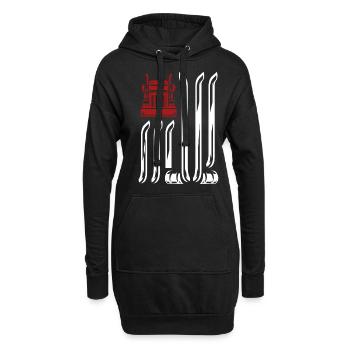 LKW -Fahrer US -Flagge - Hoodie-Kleid - Schwarz - Vorne