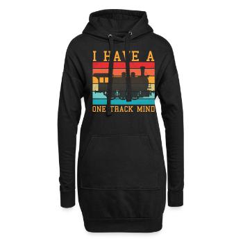 Slogan du train - J’ai un à voie unique - Sweat-shirt à capuche long Femme - noir - Devant