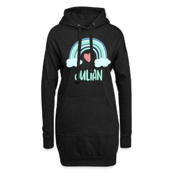 Julian Name Regenbogen Baby - Hoodie-Kleid - Schwarz - Vorne